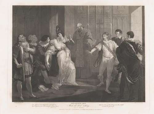 Hero Fainting in Church (Shakespeare, Much Ado About Nothing, Act 4, Scene 1) by Peter Simon, print, 1789-1852