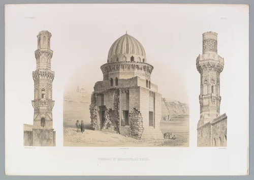 87. Tombeaux et Minarets, au Kaire by Joseph-Philibert Girault de Prangey, print, 1843