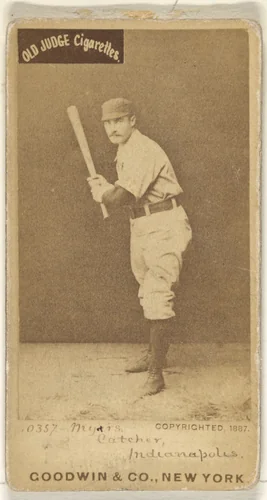 Myers, Catcher, Indianapolis, from the Old Judge series (N172) for Old Judge Cigarettes by Goodwin & Company, photograph, 1887