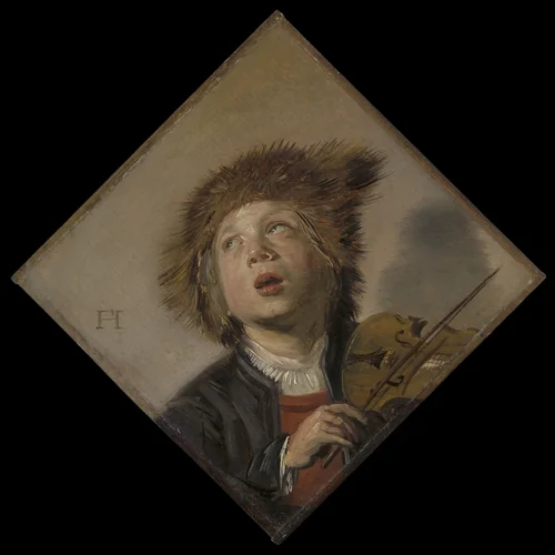 Boy Playing the Violin by Frans Hals, painting, 1628