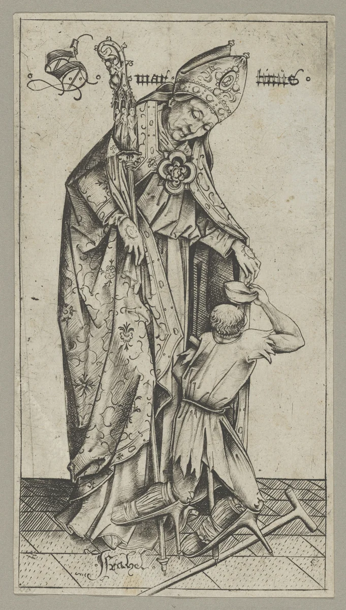 Saint Martin by Israhel van Meckenem, print, 1435-1503