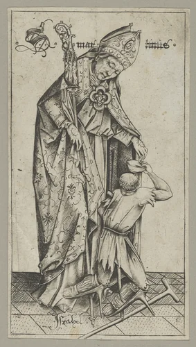 Saint Martin by Israhel van Meckenem, print, 1435-1503