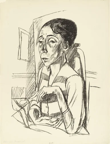 Portrait of the Dancer Sent M'Ahesa (Bildnis der Tänzerin Sent M'Ahesa) by Max Beckmann, print, 1921