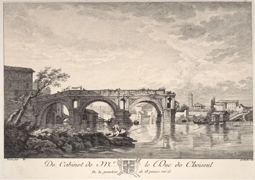 Bridge in Rome by Joseph Vernet, print, 1765-1775