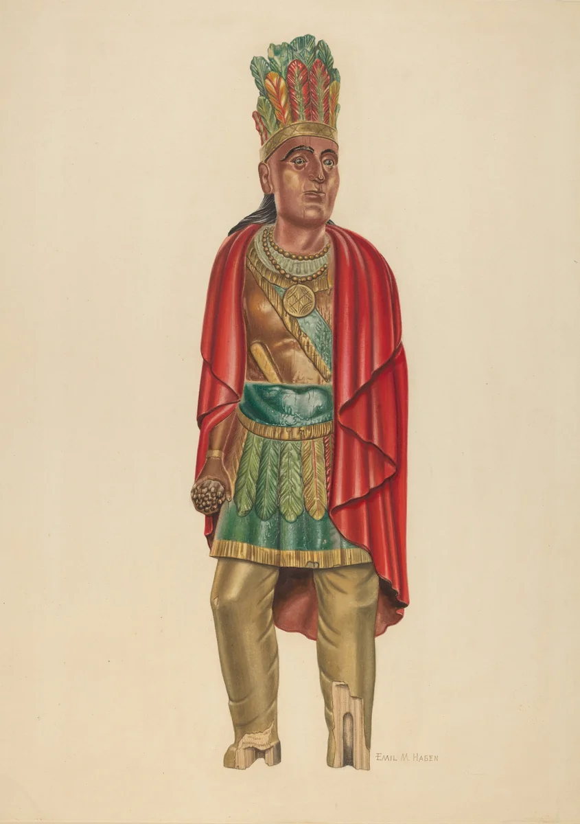 Cigar Store Indian by Emil Hagen, index of american design, 1939