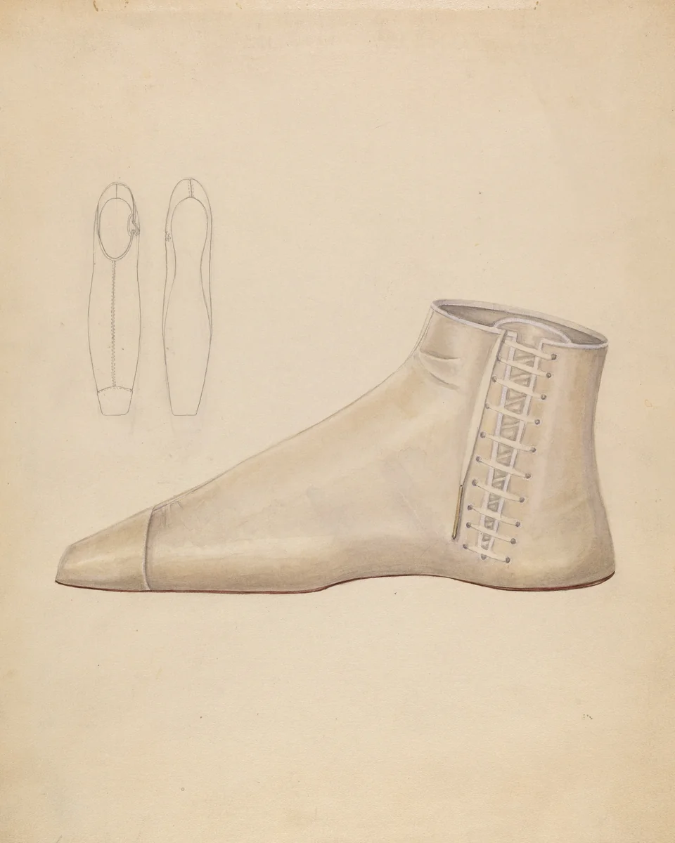 Shoe by Bessie Forman, index of american design, 1937