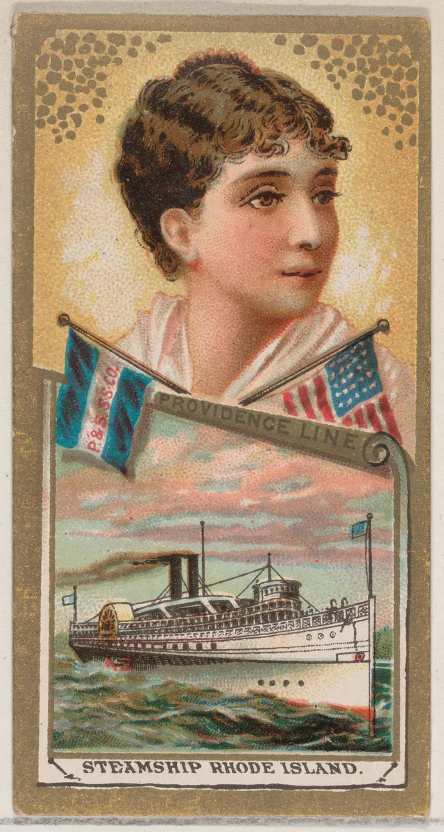 Steamship Rhode Island, Providence Line, from the Ocean and River Steamers series (N83) for Duke brand cigarettes by W. Duke, Sons & Co., print, 1887