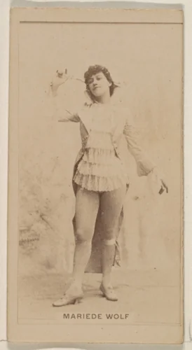 Mariede Wolf, from the Actresses series (N245) issued by Kinney Brothers to promote Sweet Caporal Cigarettes by Kinney Brothers Tobacco Company, photograph, 1890