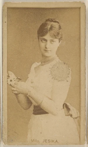 Mlle. Jesika, from the Actors and Actresses series (N45, Type 8) for Virginia Brights Cigarettes by Allen & Ginter, photograph, 1885-1891