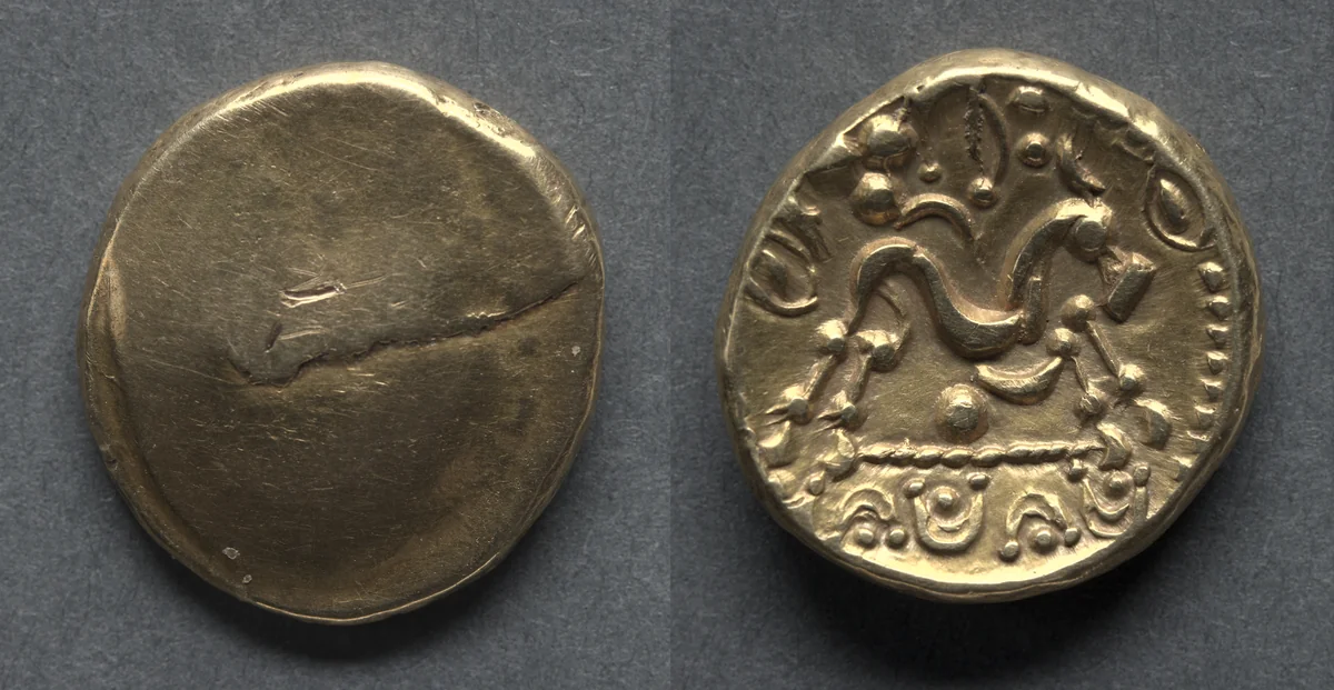 Stater: Plain (obverse); Horse (reverse) by Unknown, metalwork, -62--40