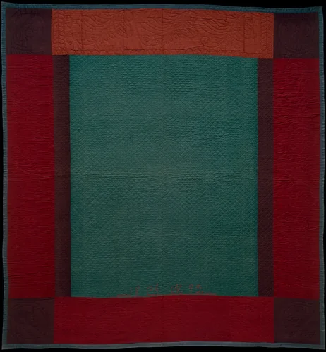 Quilt, Center Square and Bars pattern by Amish maker, artwork, 1892