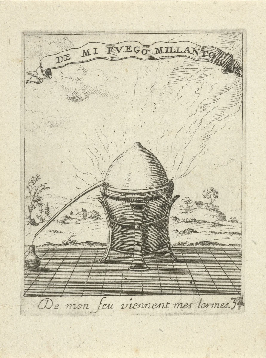 Distilleerapparaat by Albert Flamen, print, 1672