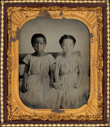 Portrait of Two Girls by American 19th Century, photograph, 1855-1865