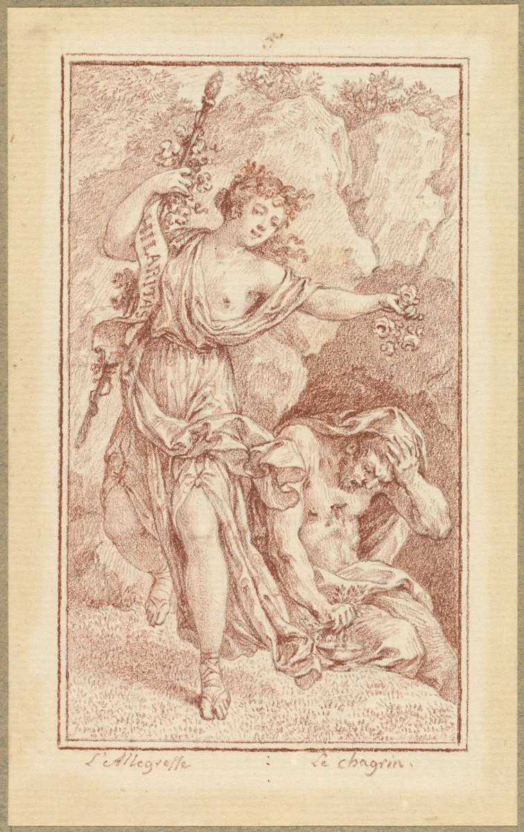 Gaiety and Grief by Charles Nicolas Cochin II, drawing, 1774-1775