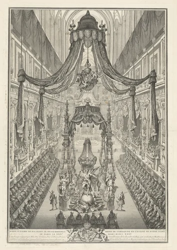 Pompe funèbre de Polixène de Hesse-Rhinfels by Charles Nicolas Cochin I, print, 1735
