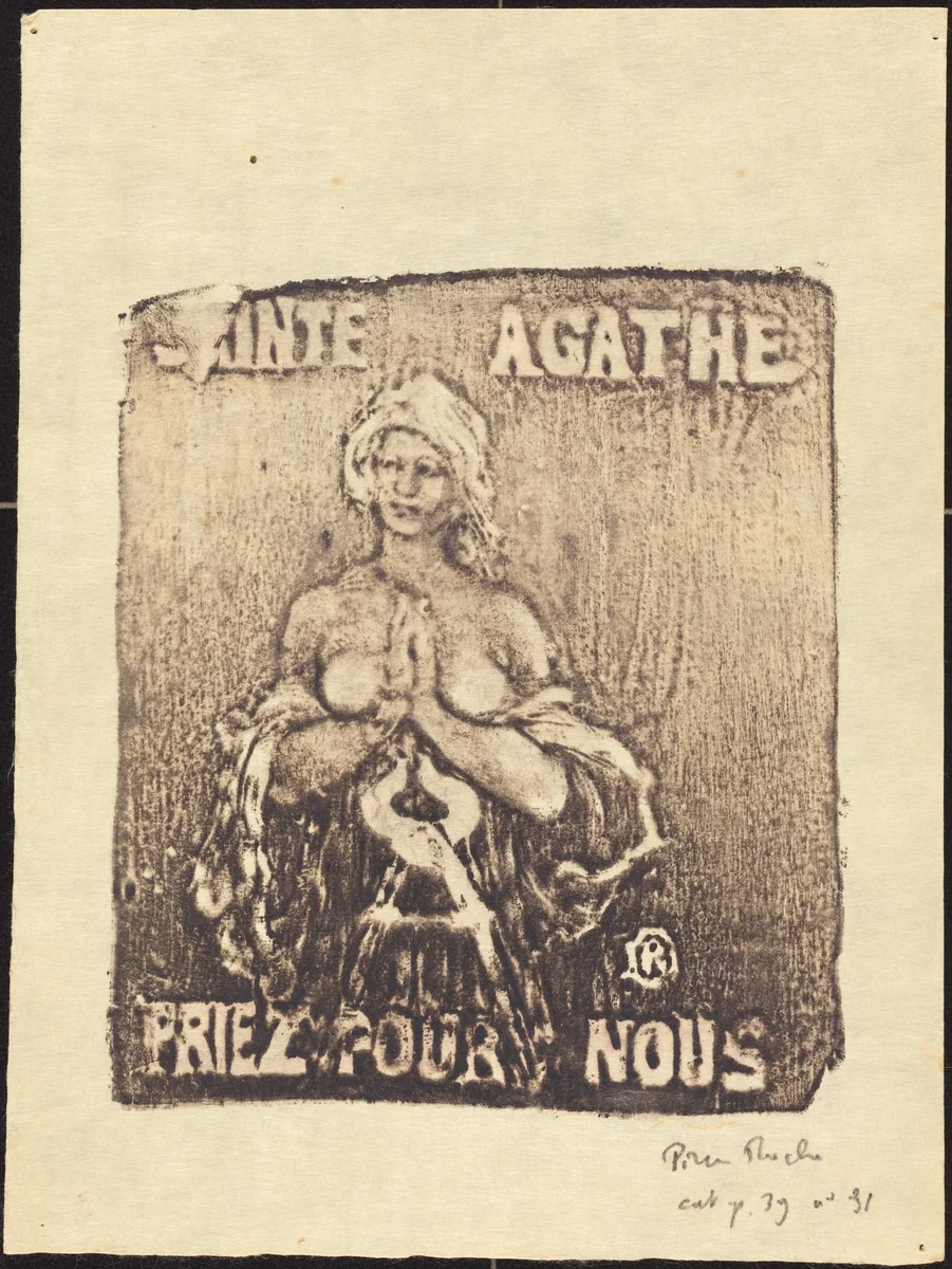 Saint Agathe (Saint Agatha) by Pierre Roche, print, 1921