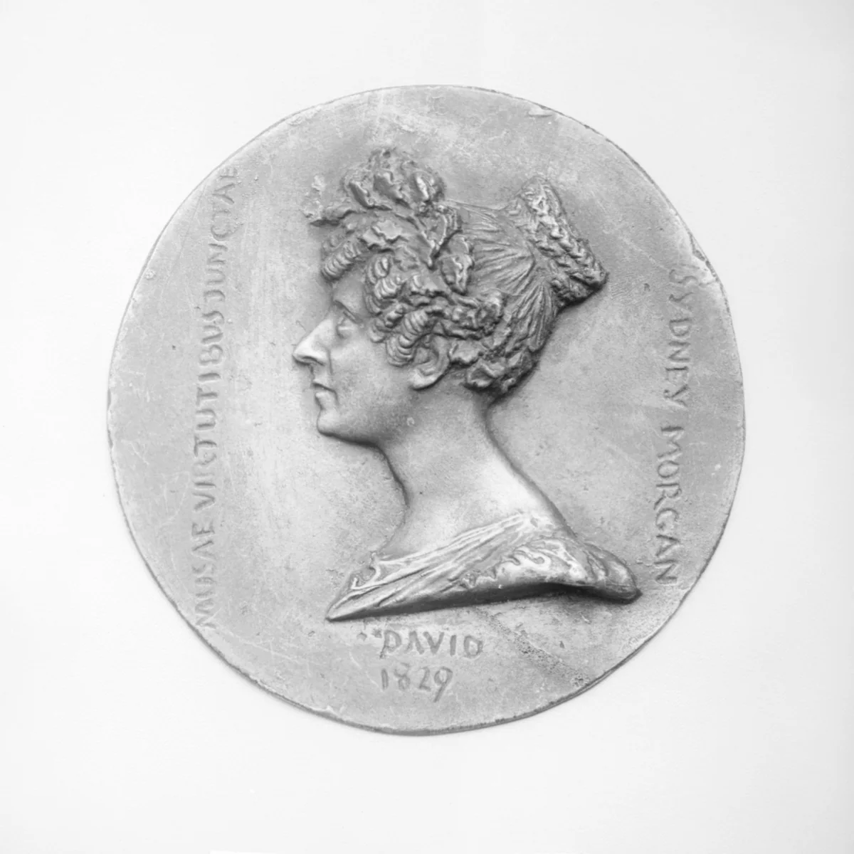 Sydney Lady Morgan (née Owenson), Irish novelist (1777–1859) by Pierre-Jean David d'Angers, metalwork, 1829