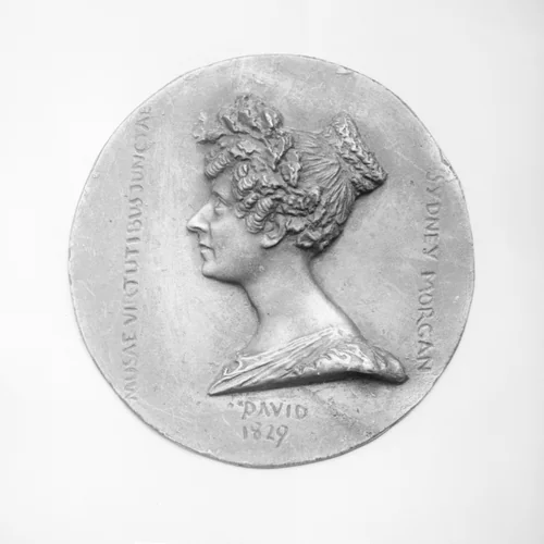 Sydney Lady Morgan (née Owenson), Irish novelist (1777–1859) by Pierre-Jean David d'Angers, metalwork, 1829