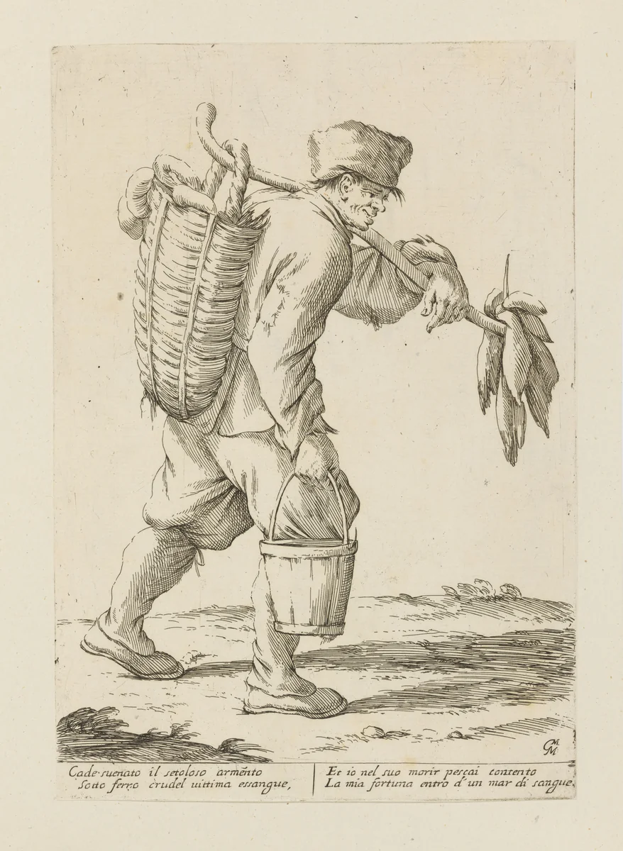 Tripe Vendor, from Di Bologna l'Arti per via D'An.ibal' Ca.rac, plate 11 by Giuseppe Maria Mitelli, print, 1660