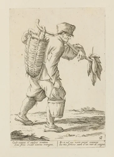Tripe Vendor, from Di Bologna l'Arti per via D'An.ibal' Ca.rac, plate 11 by Giuseppe Maria Mitelli, print, 1660