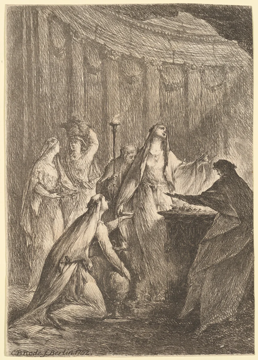 Antique Sacrifice by Bernhard Rode, print, 1752