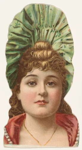 Actress wearing green cloth hat, from Stars of the Stage, Fourth Series (N132) issued by Duke Sons & Co. to promote Honest Long Cut Tobacco by W. Duke, Sons & Co., print, 1892-1893