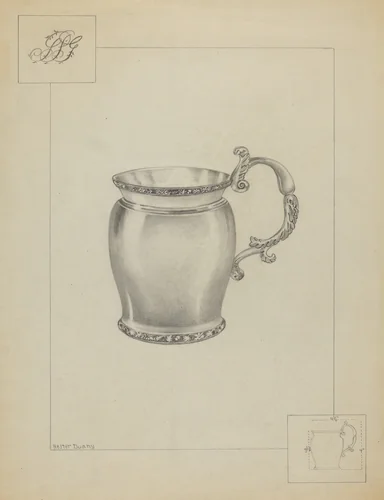 Silver Mug by Hester Duany, index of american design, 1936