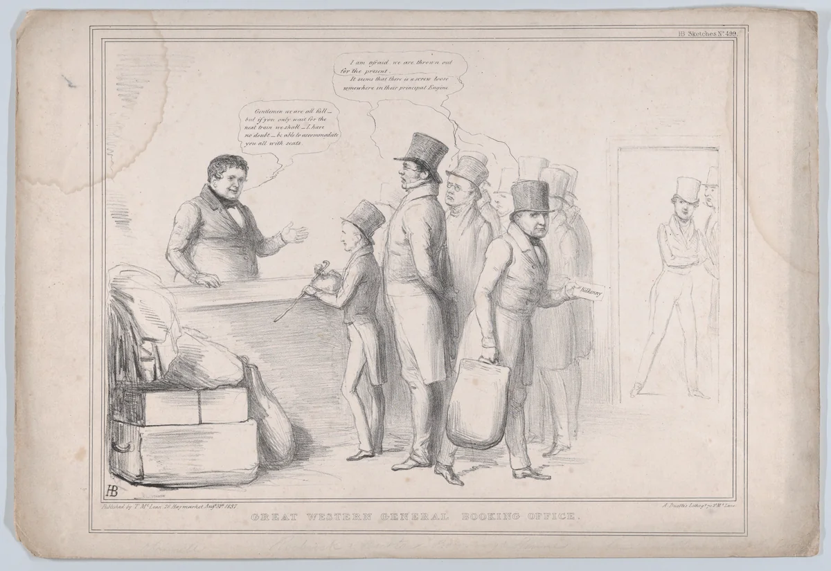 Great Western General Booking Office by John Doyle, print, 1837