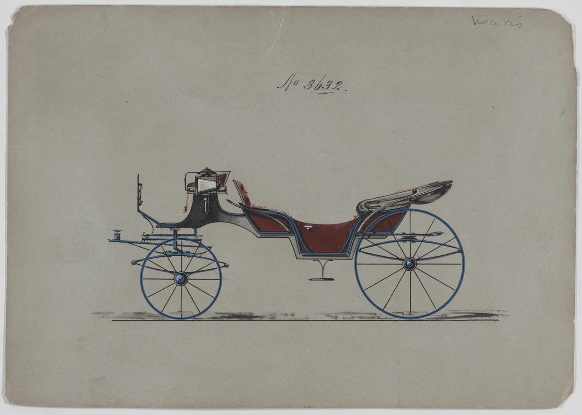 Design for Vis-à-vis, no. 3632 by Brewster & Co., drawing, 1880