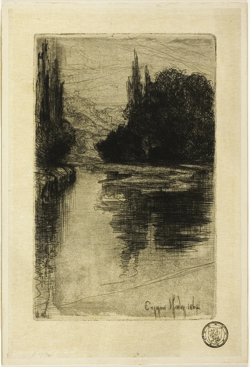 Evening by Francis Seymour-Haden, print, 1864