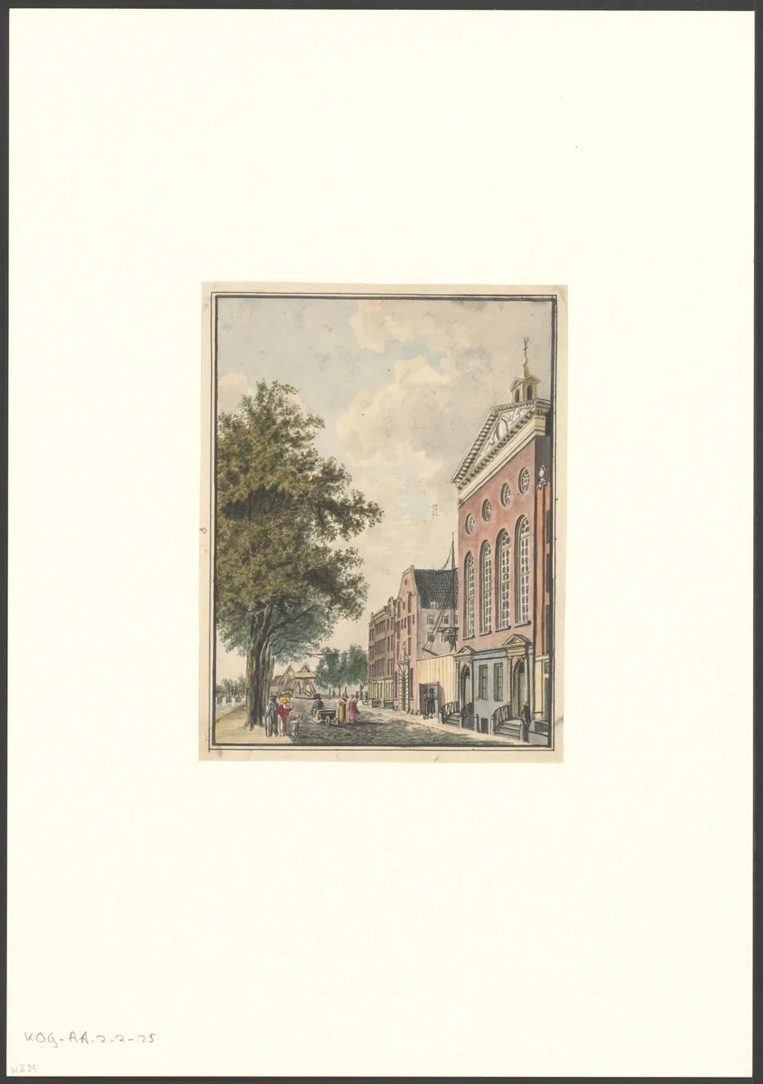 Gezicht op de Rooms Katholieke kerk "De Pool" aan de Prins Hendrikkade by Cornelis de Kruyff, drawing, 1784-1828