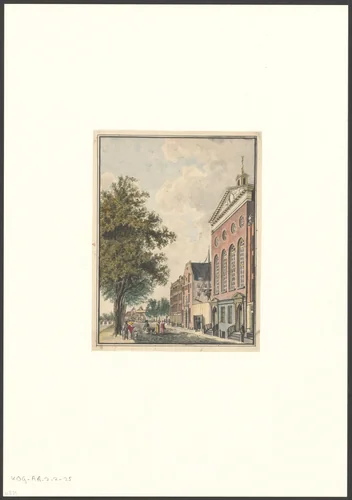 Gezicht op de Rooms Katholieke kerk "De Pool" aan de Prins Hendrikkade by Cornelis de Kruyff, drawing, 1784-1828