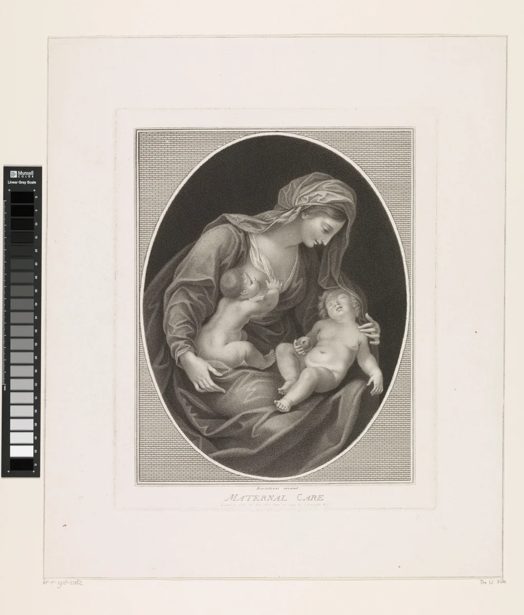 Moederlijke zorg by Francesco Bartolozzi, print, 1738-1815