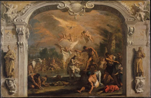 The Baptism of Christ by Sebastiano Ricci, painting, 1713-1714
