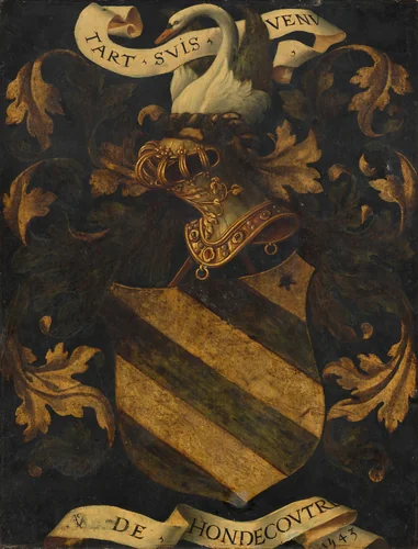 Crested Coat of Arms [reverse] by Antwerp 16th Century, painting, 1543