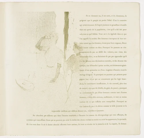 Plate 14 (in-text plate, folio 17) from Yvette Guilbert by Henri de Toulouse-Lautrec, illustrated book, 1894