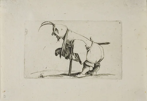 Cripple with a Cap, from Varie Figure Gobbi by Jacques Callot, print, 1616