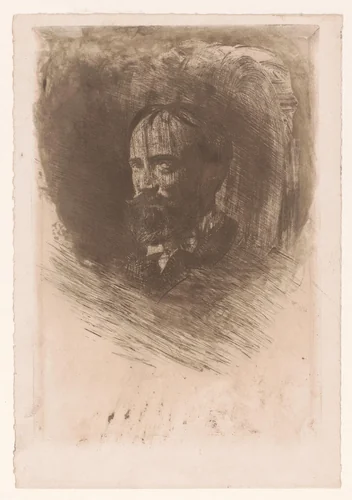 Zelfportret by Charles Verlat, print, 1834-1890
