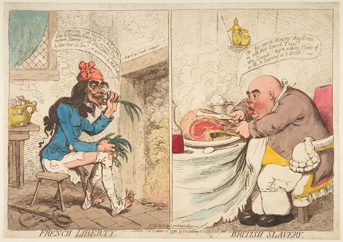 French Liberty – British Slavery by James Gillray, print, 1792