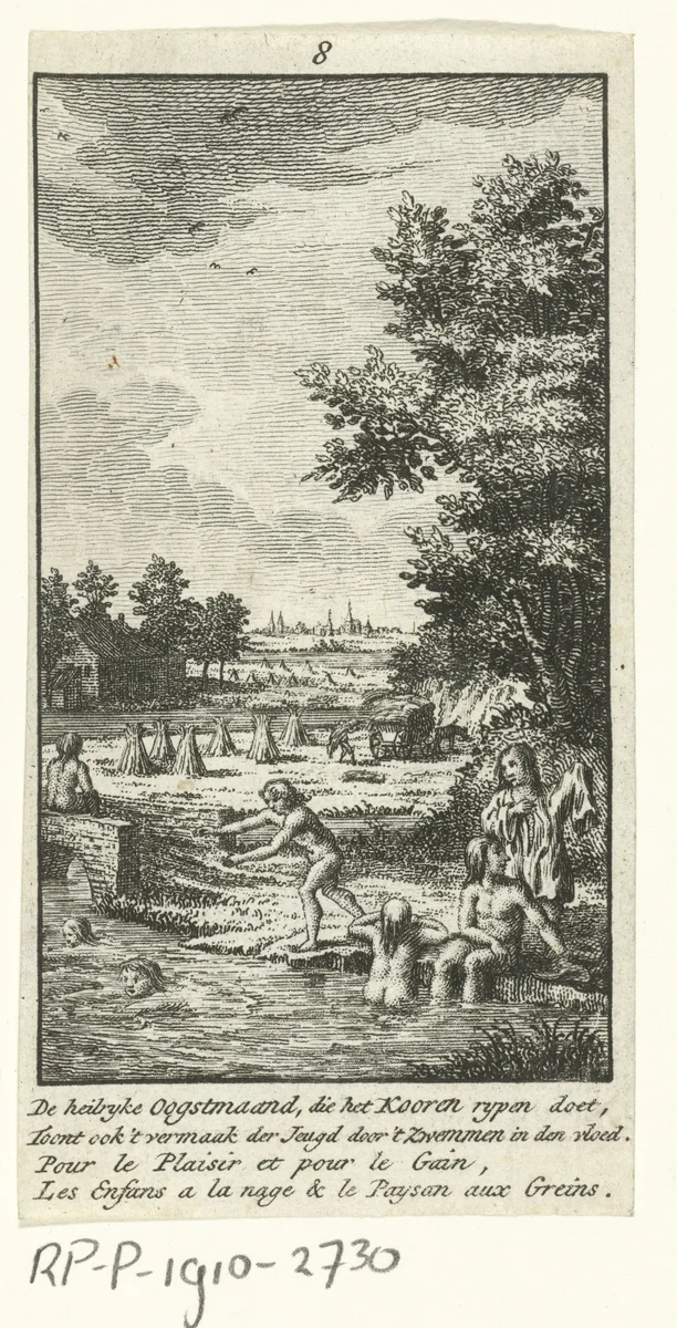 Augustus: hooioogst by Jan Caspar Philips, print, 1736-1775