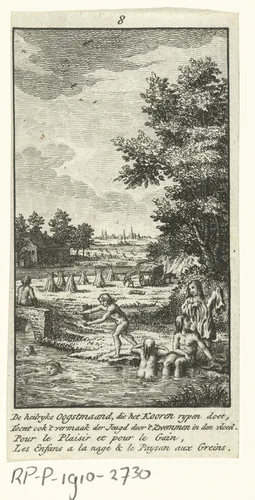 Augustus: hooioogst by Jan Caspar Philips, print, 1736-1775