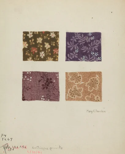 Printed Swatches by Mary C. Davidson, index of american design, 1941