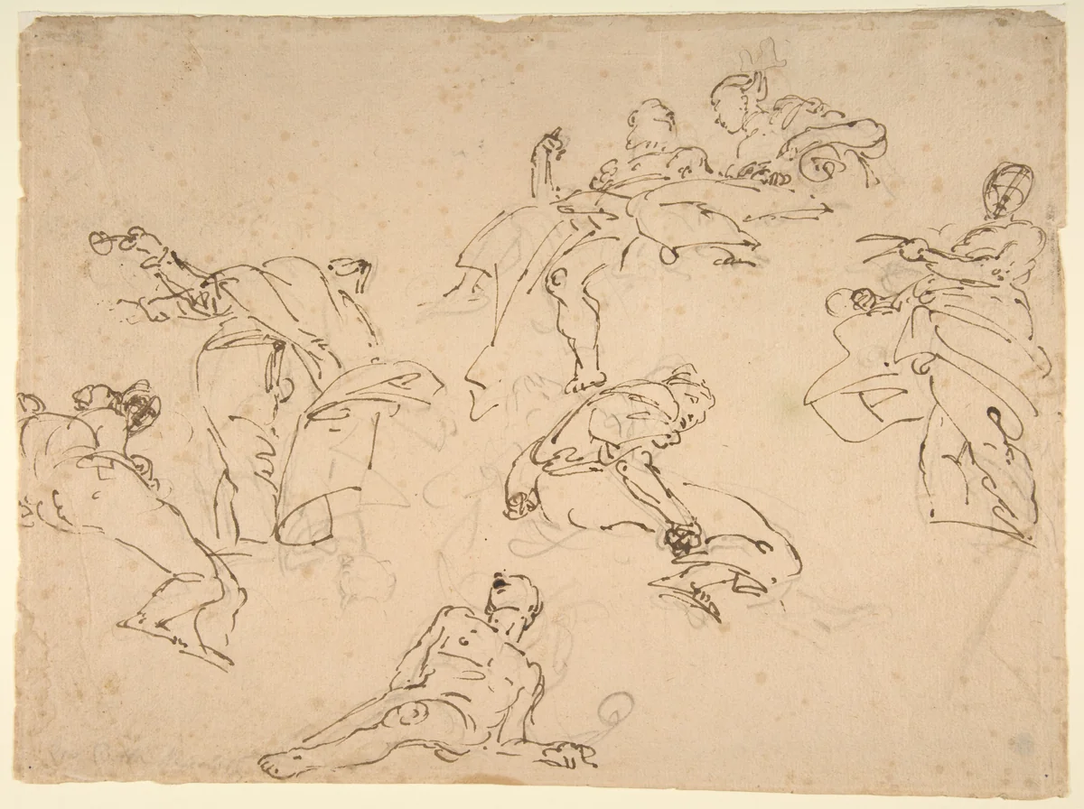 Figure Studies by Giovanni Battista Tiepolo, drawing, 1696-1770