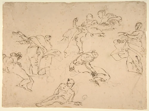 Figure Studies by Giovanni Battista Tiepolo, drawing, 1696-1770