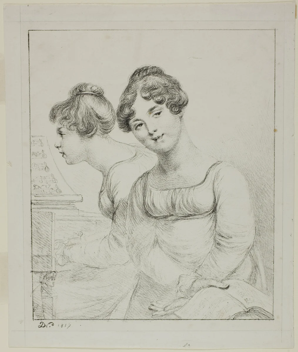 Madame Lavallée and Madame de Valory by Dominique Vivant Denon, print, 1817