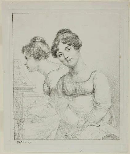 Madame Lavallée and Madame de Valory by Dominique Vivant Denon, print, 1817