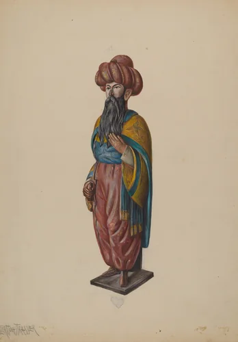 Cigar Store Turk by Walter Hochstrasser, index of american design, 1936