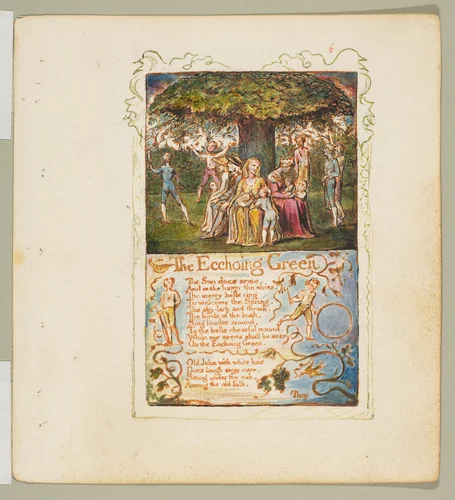 Songs of Innocence: The Ecchoing Green by William Blake, print, 1820-1825