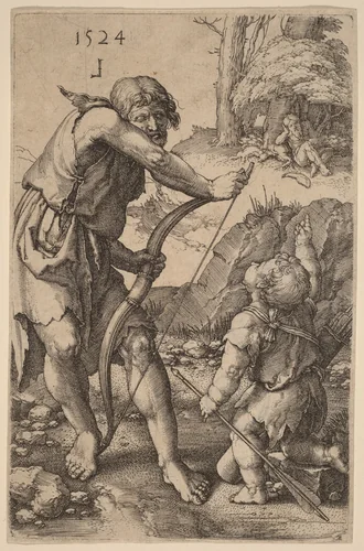 Lamech and Cain by Lucas van Leyden, print, 1524