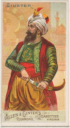 Cimeter, from the Arms of All Nations series (N3) for Allen & Ginter Cigarettes Brands by Allen & Ginter, print, 1887